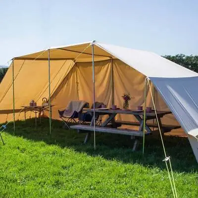 Free Standing Cotton Canvas Gazebo/Canopy/Shelter For Camping Cooking Festival • £435