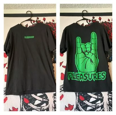 Pleasures Now Marilyn Manson Logo Shirt Art Devil Horns Green Black Goth Punk M • $49.91