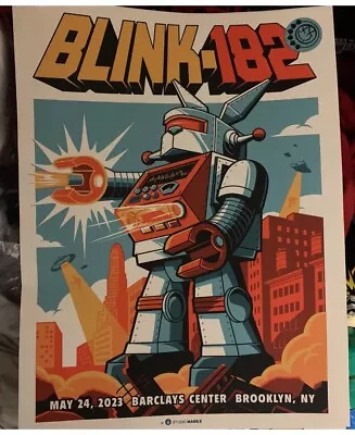 2023 Blink 182 Tour Poster Barclays Center Brooklyn Concert New York NYC Marks • $99.99