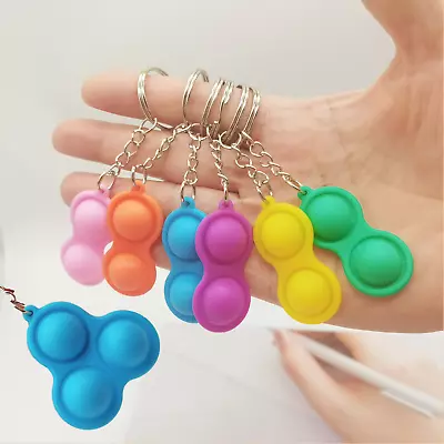 £2.19 • Buy Simple Dimple Keyring Keychain Pop Popper Fidget Sensory ASD ADHD Toy Accessory