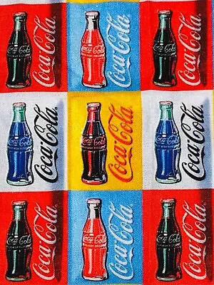 Coke Fabric 100% Cotton Fabric 1/4 Yard Increments Coca Cola Fabric Vintage • $9.75