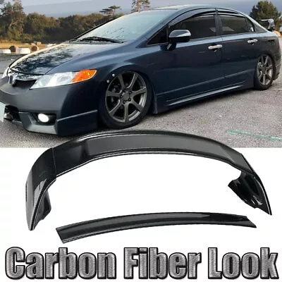 Carbon Fit For 2006-11 Civic 4DR Sedan Painted Mugen Style RR Trunk Wing Spoiler • $87.99