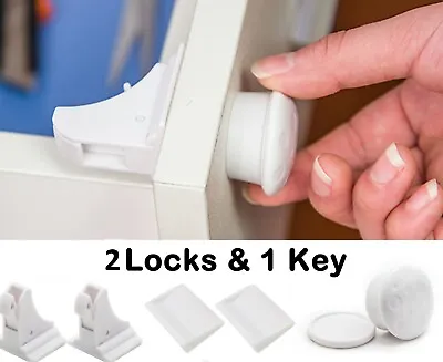 Invisible Magnetic Baby Child Pet Proof Cupboard Door Drawer Safety Lock Catch  • £3.99