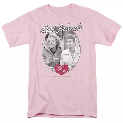 I Love Lucy Best Friends Logo T Shirt Ethel Mens Licensed Classic TV Light Pink • $17.49