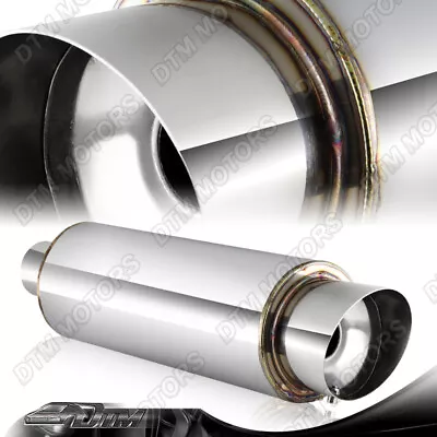 4  Slant Cut Tip 2.5  Inlet N1 Style Stainless Steel Weld-on Muffler Universal 4 • $34.88