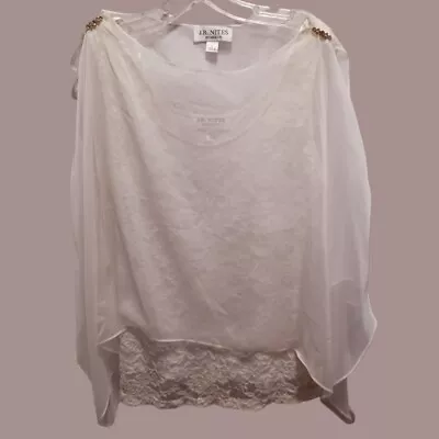 J.R Nites Chiffon Poncho Style Top Size Large • $18