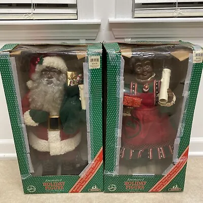 1997 Holiday Creations African American Animated Mr Mrs Claus Read Description! • $124.99