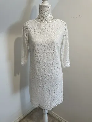 Ladies La Redoute White Lace Bodycon Dress Uk Size 8 Brand New • $15.14