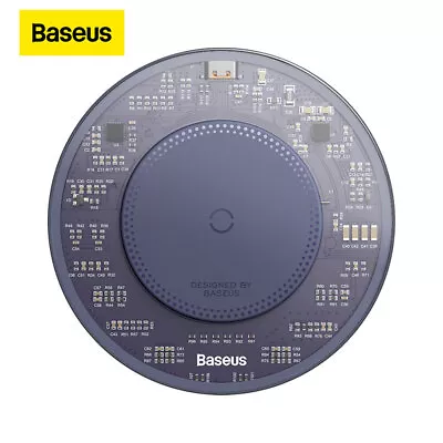 Baseus 15W Qi Fast Charging Pad Wireless Charger For Samusng IPhone 15 Purple • $4.99