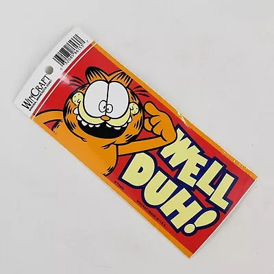 Vintage Garfield The Cat Bumper Sticker  WELL DUH  Paws Made In USA By Wincraft • $9.95