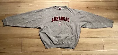 Vintage ARKANSAS RAZORBACKS Sweatshirt L NIKE Center Swoosh Embroidered Y2K 90s  • $37.99