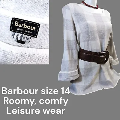 VGC RRP 70£ Barbour Tartan 100% Cotton Transition Jumper Glenn Scottish Knitwear • £19.50