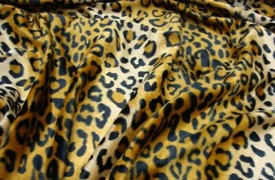 Gold Cheetah Leopard Velboa Upholstery Fabric Per Yard 60” Wide • $14