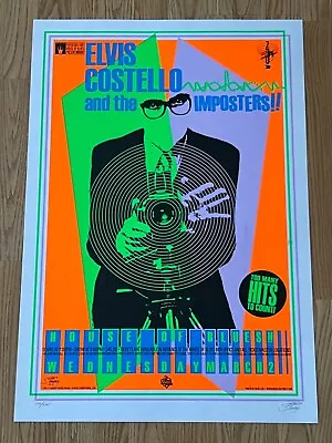 Big Elvis Costello Original Concert Poster From Orlando Florida 2005 Stainboy • $350