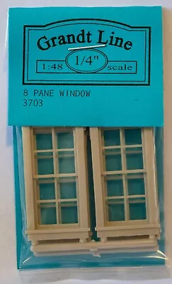 Grandt Line O #3703 Double-Hung Windows -- 8-Pane - Scale 27 X 64  68.6 X 163cm • $2.97