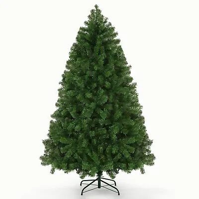 Artificial Christmas Tree Unlit Premium Hinged Spruce Holiday Tree Metal Hinges • $85.99