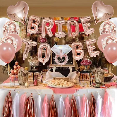 Bachelorette Party Decorations Kit -Rose Gold Bridal Party Decor To Be Balloons • $21.49