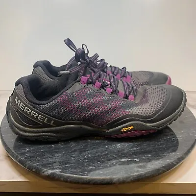 Merrell Trail Glove 4 Barefoot Trail Running Shoes Black Purple Women's Size 6 • $24.99