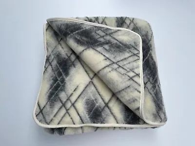 £89.99 • Buy Pure Merino Wool Blanket  All Sizes 100% NATURAL Throw Check Grey Soft