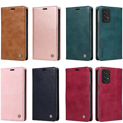 Retro Thin Magnetic PU Leather Wallet Case Phone Cover For Samsung J4 Note 20 10 • $14.07