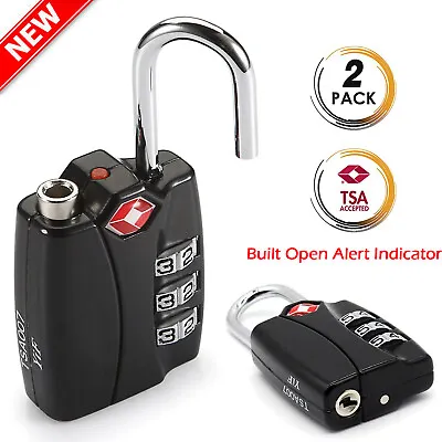 $30.39 • Buy TSA Luggage Combination Lock - Open Alert Indicator, Easy Read Dials 2, 4 Pack
