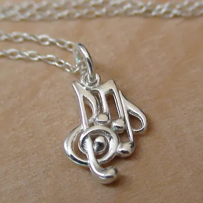 Music Notes Charm Necklace - 925 Sterling Silver *NEW* Treble Clef Music Note • $18