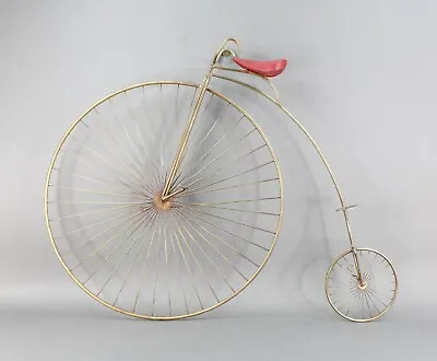 $239.99 • Buy Curtis Jere Signed Penny Farthing Red Seat Bicycle Metal Wall Art Sculpture MCM