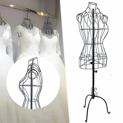 Half Body Dress Form Wire Mannequin Metal Wire Mannequin Bust Form Display Stand • £55