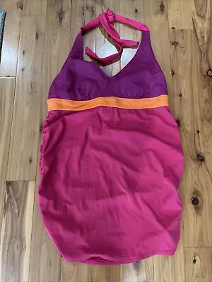 Motherhood Pink Orange Maternity Swim Suit Dress Beach Top Size XL • $19.99