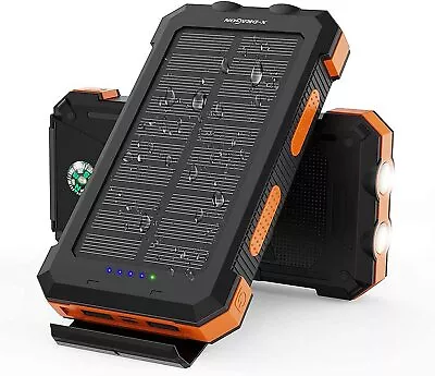 $29.99 • Buy 500000mAh Portable External Solar Power Bank Dual USB Battery Charger For Phone