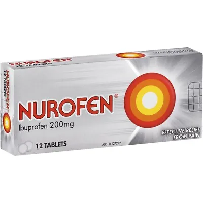 Nurofen 12 Tablets Ibuprofen 200 Mg Temporary Pain/Inflammation Relief Headache • $9.99