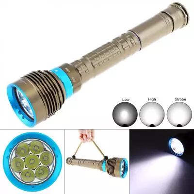 High Power Diving Flashlight 8000LM Underwater Lamp IPX-8 Waterproof Torch Light • $44.65