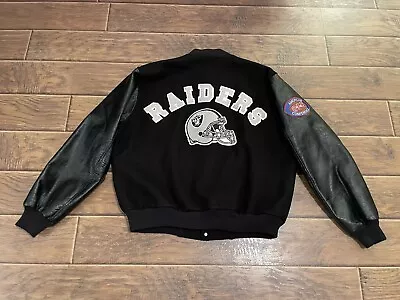 VTG LA Vegas Oakland Raiders AFC NFL Chalk Line Wool Varsity Jacket USA XL • $189.99