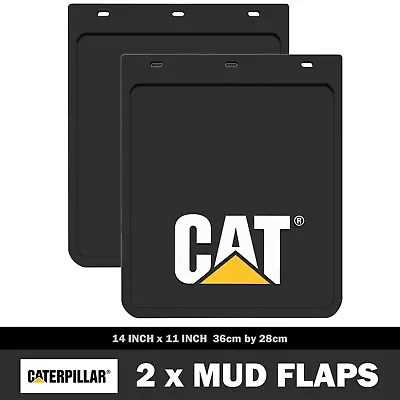 Genuine Cat Mud Flaps 36cm X 28cm Caterpillar Mudflaps 14inch X 11inch (1x Pair) • $95.95