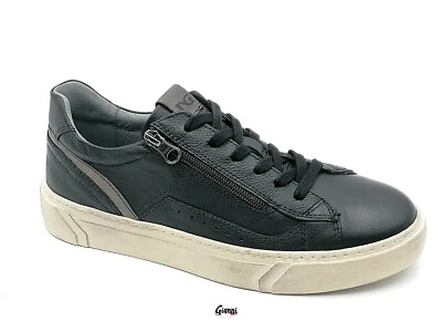NeroGiardini I400430U Dollarino Nero - Sneakers Uomo In Pelle Testa Di Moro Con Lacci E Lampo (Taglia 43) - 4