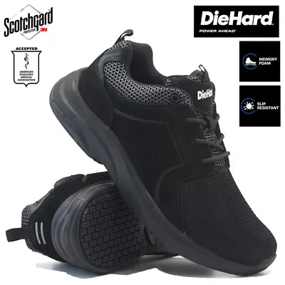 £21.95 • Buy Mens Leather Trainers Memory Foam Non Slip Walking Running Work Shoes Size    