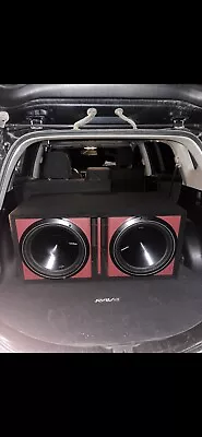 Dual 15  Red Carbon Fiber Vented Subwoofer Enclosure • $150