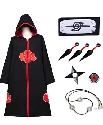 Anime Naruto Akatsuki Uchiha Itachi Shuriken Headband Accessories Suits Cosplay • £15