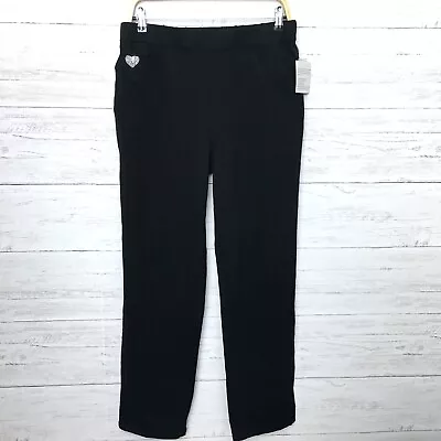 NEW Quacker Factory Women's Jeans Black Dream Jeannes Pull On Bling Straight Leg • $30