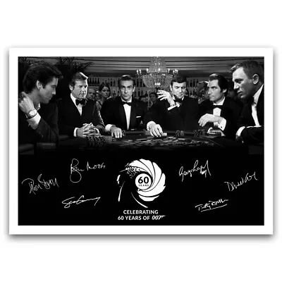 James Bond Casino Wall Art Print Poster Six Decades Of 007 For A4 Frame • £12.99