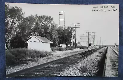 RP Brownell Kansas Missouri Pacific RR Train Depot 1971 Postcard • $7.50