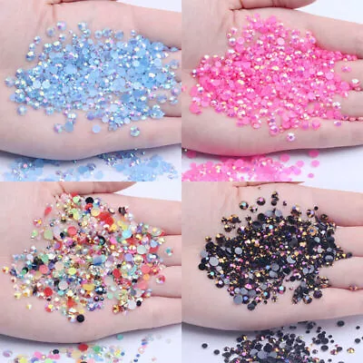 AB Rhinestones Round 3d Nail Art Resin Flatback Stones Gems Beads Non Hotfix • $6.27