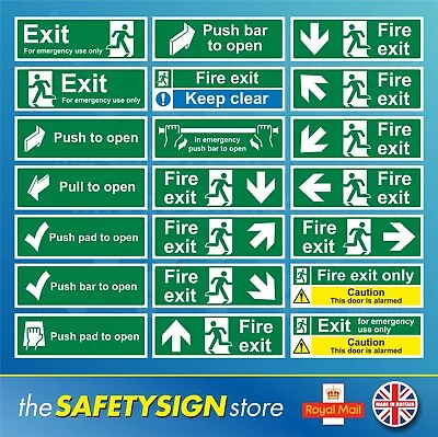 £2.49 • Buy Fire Exit Safety Emergency Escape Pull Push Pad Bar Alarmed Keep Clear Stickers