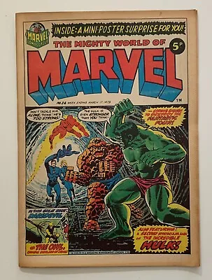 Mighty World Of Marvel #24 KEY Reprints Daredevil #3. RARE MARVEL UK 1972. FN+ • £95