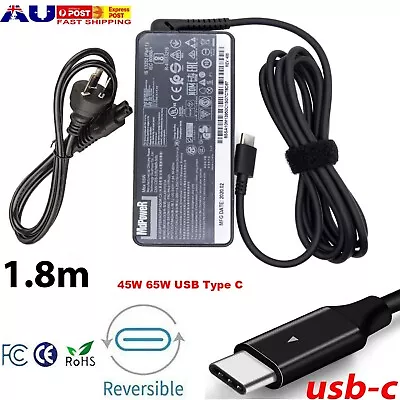 45W 65W Laptop Charger AC USB C Type C Adapter Dell Lenovo ThinkPad E480 E580 S2 • $15.17