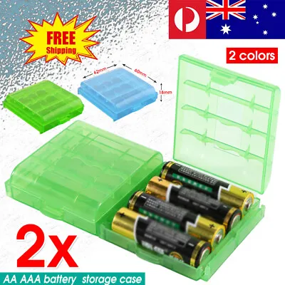4x Plastic AA AAA Battery Box Storage Case Cover Batteries Holder Organizer • $5.95