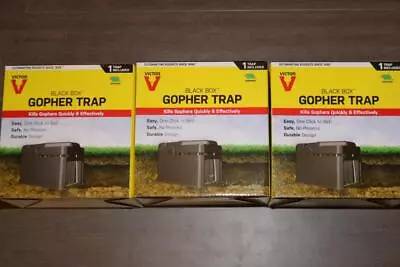 Lot Of 3 Victor 0626 Black Box Gopher Traps Easy Set One Click Design Nib New • $49.99