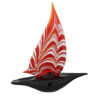 GlassOfVenice Murano Glass Small Sailboat - Red • $59.95