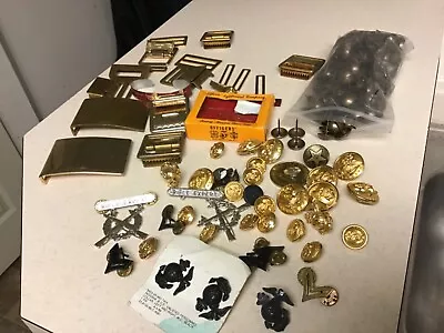 Lot Of Vintage United States Marine Corp Items Buttons Buckles Tacks Insignia • $39