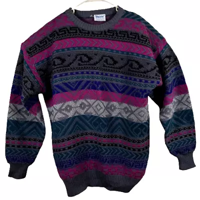 Vintage Meister Sweater Mens Extra Large Wool Blend Multi Color Fair Isle Design • $38.99